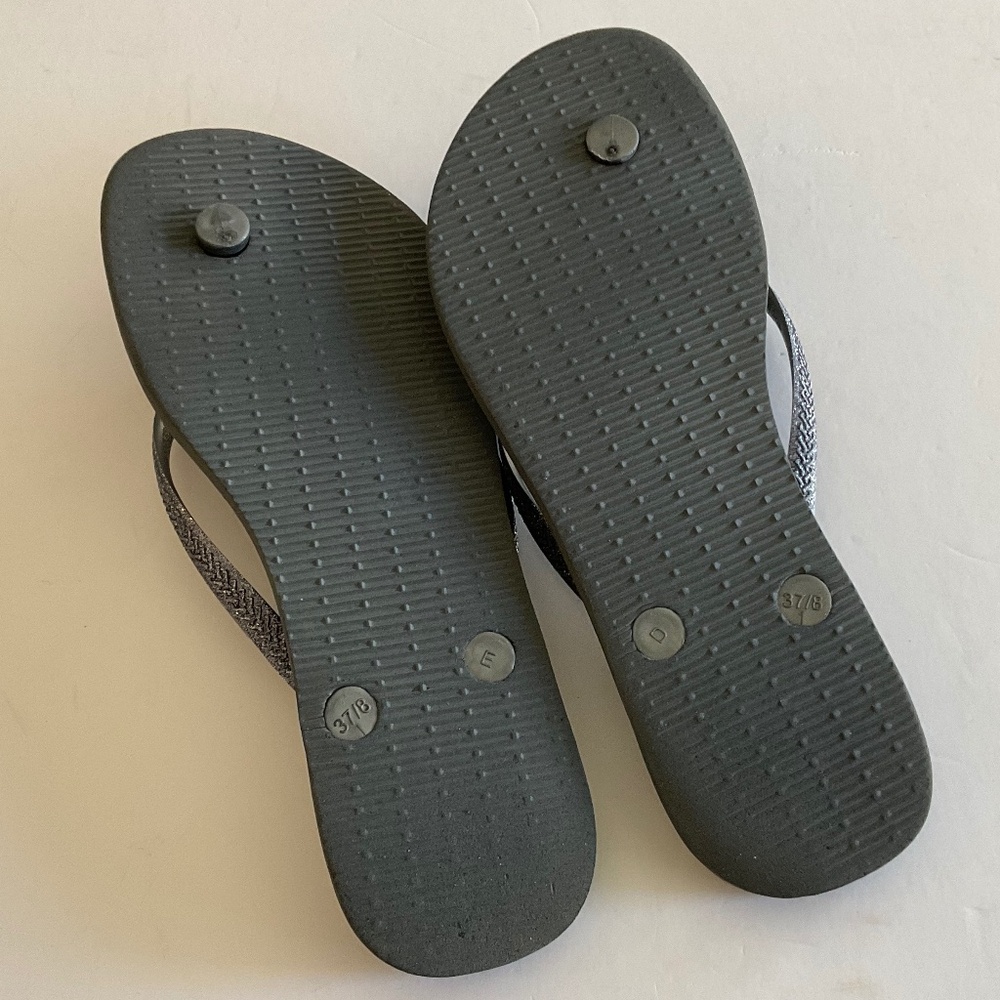 HAVAIANAS Slim Strap Grey Glitter Size 7/8 - Picture 5 of 5